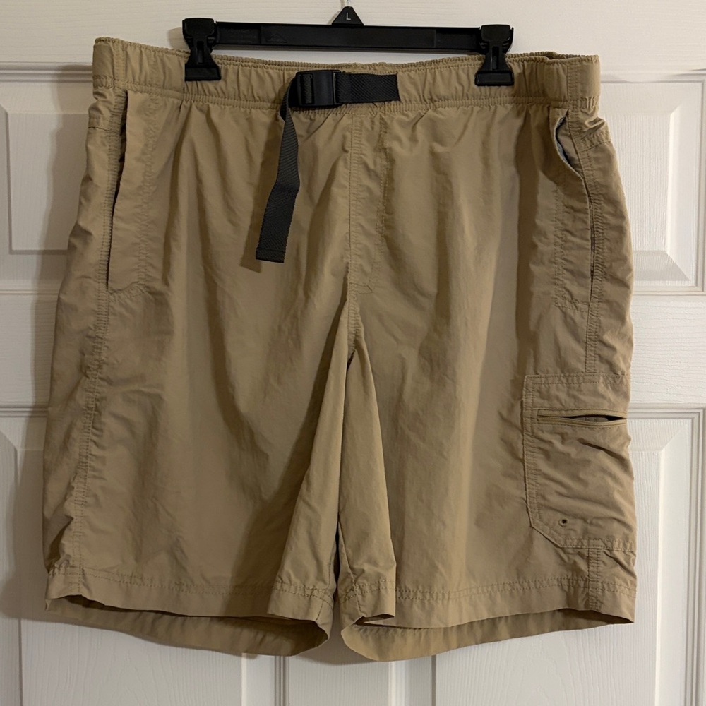 Columbia Omni-Shade Belted Hiking Water Shorts Mesh Lined - Khaki - Size XL
